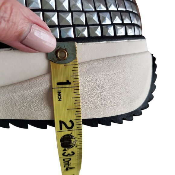 Wild Pair NWT Rocker Studded Thick Sole Sneakers Leopard In Black Canvas 9.5 - Picture 14 of 16